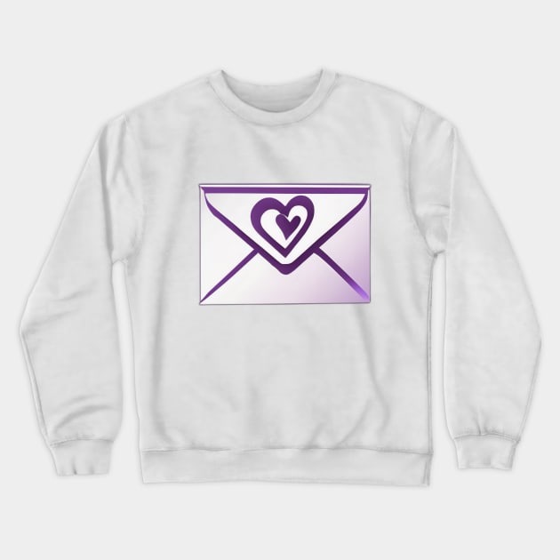 Purple Heart Envelope - Love Mail Icon No. 671 Crewneck Sweatshirt by cornelliusy